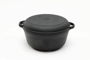 Каструля чавунна 10 л з рифленою кришкою-сковородою ТМ СІТОН KAS10-KS фото