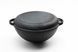 Каструля чавунна WOK 8 л з чавунною кришкою-сковородою ТМ СІТОН 3415W-KS фото 4