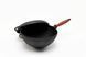 Сковорода чугунная WOK 200х90 мм с деревянной ручкой и чугунной крышкой-сковородой ТМ СИТОН 2090WH-KS фото 6
