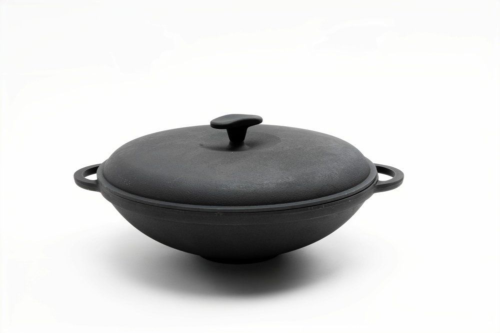 Каструля чавунна WOK 4,5 л з чавунною кришкою ТМ СІТОН 3090W-K фото
