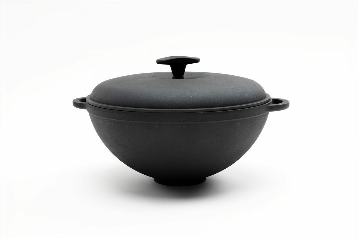 Каструля чавунна WOK 8 л з чавунною кришкою ТМ СІТОН 3415W-K фото