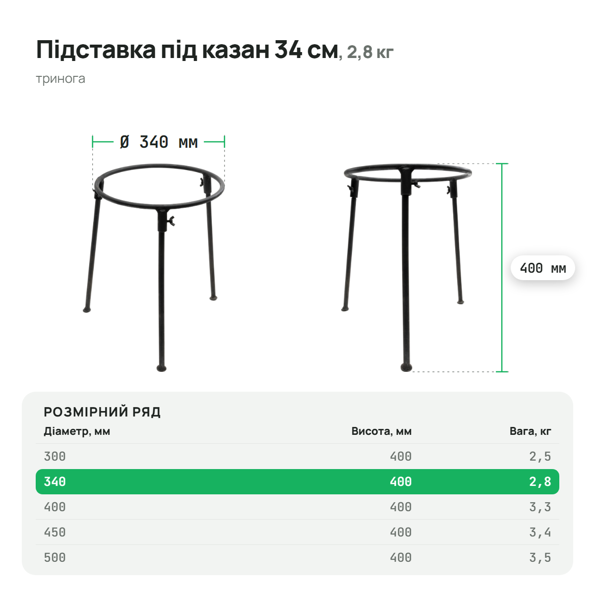 Подставка чугунная под казан, диаметр 340 мм, ТМ СИТОН 34P фото